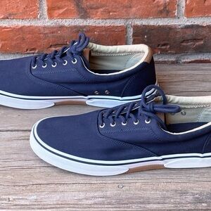Sperry Top Sider Halyard Men's Navy Blue Lace Up Casual Sneakers Sz 13
